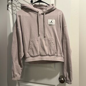 Mauve women’s cropped Jordan/Nike hoodie- sm